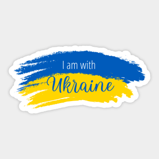 I am with Ukraine, design with vintage Ukraine flag Sticker